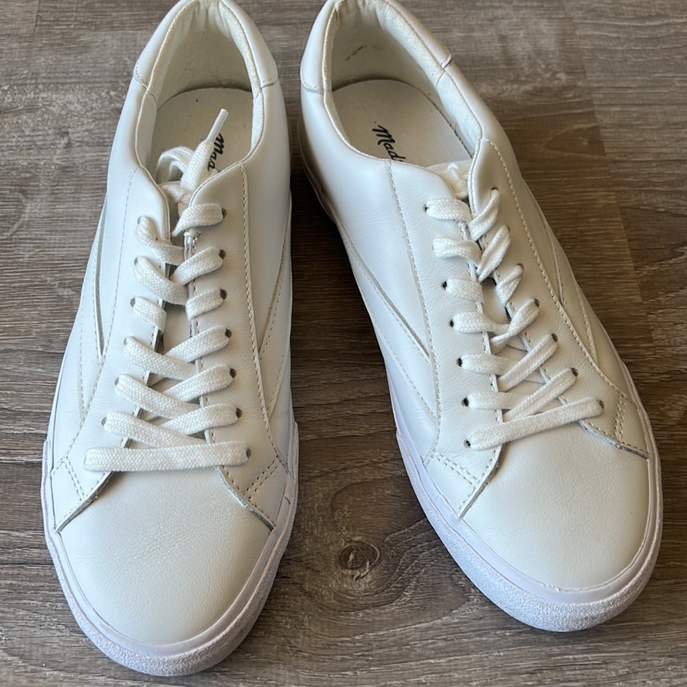MADEWELL SIDEWALK Low Top Sneakers White Pale Parchment Color Size 9M - Picture 10 of 11